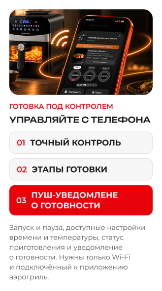 Аэрогриль DEMIAND SANDERS MAX DK-2400/Черный-Wifi