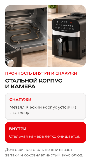 Аэрогриль DEMIAND SANDERS MAX DK-2400/Черный-Wifi
