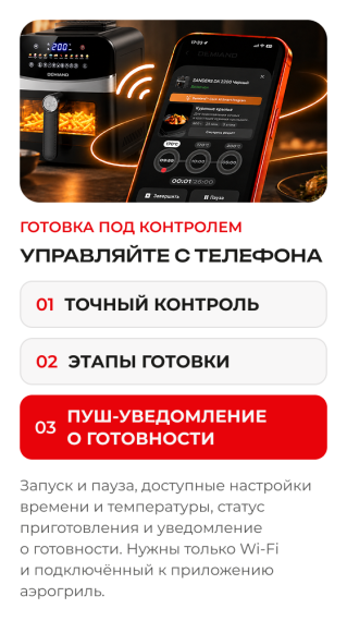 Аэрогриль DEMIAND SANDERS DK-2200/Черный-Wifi