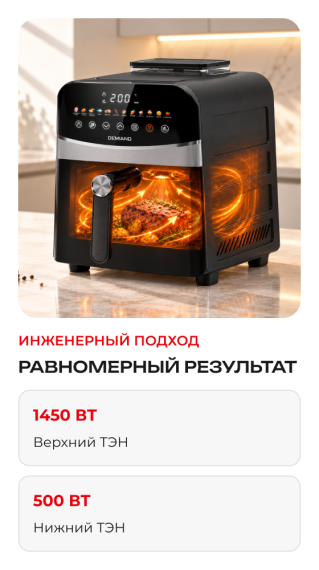 Аэрогриль DEMIAND SANDERS DK-2200/Черный-Wifi