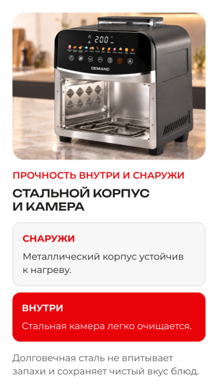Аэрогриль DEMIAND SANDERS DK-2200/Черный-Wifi