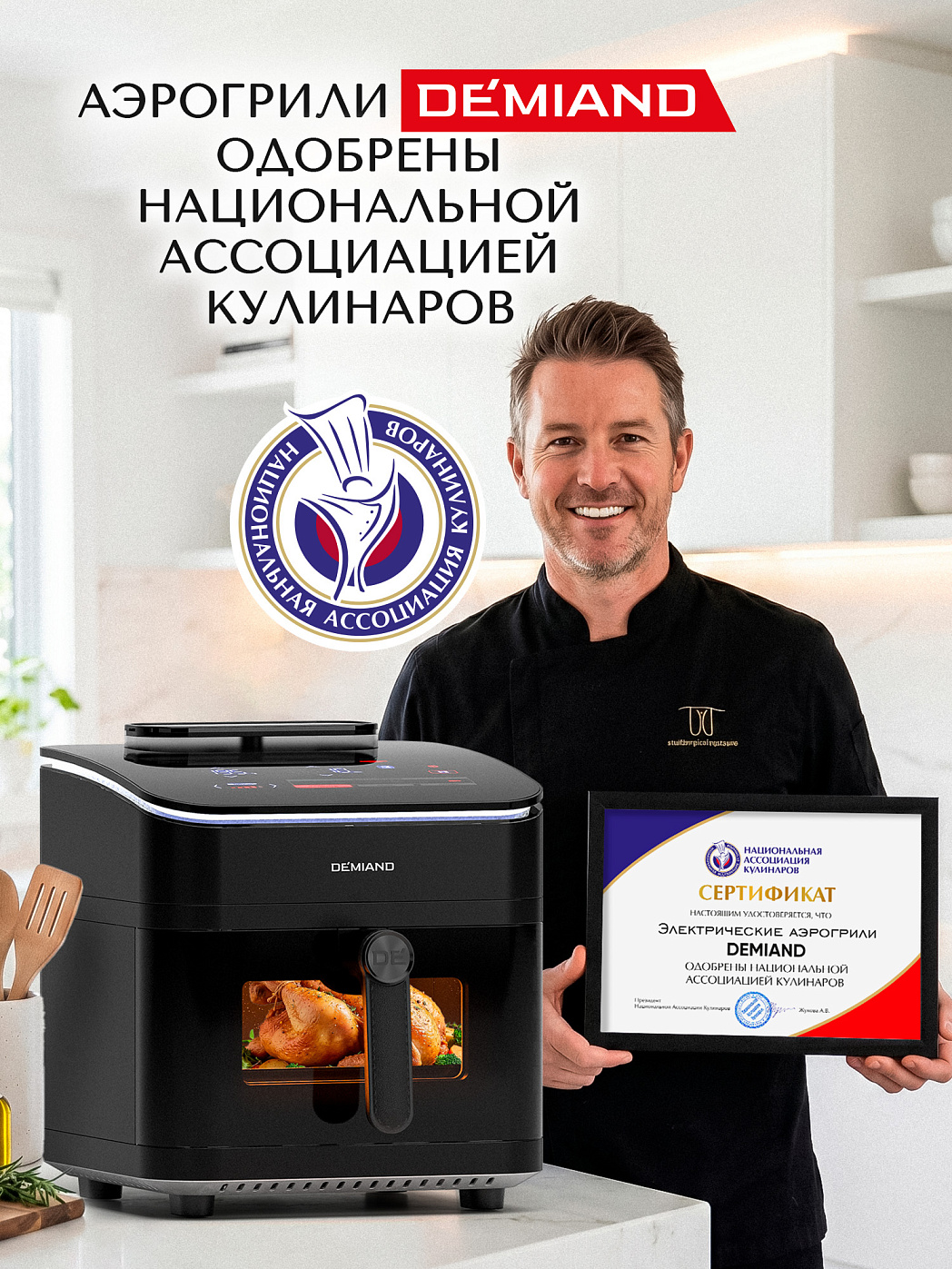 картинка Аэрогриль DEMIAND HARRINGTON DK-5100/Черный с Wi-Fi управлением