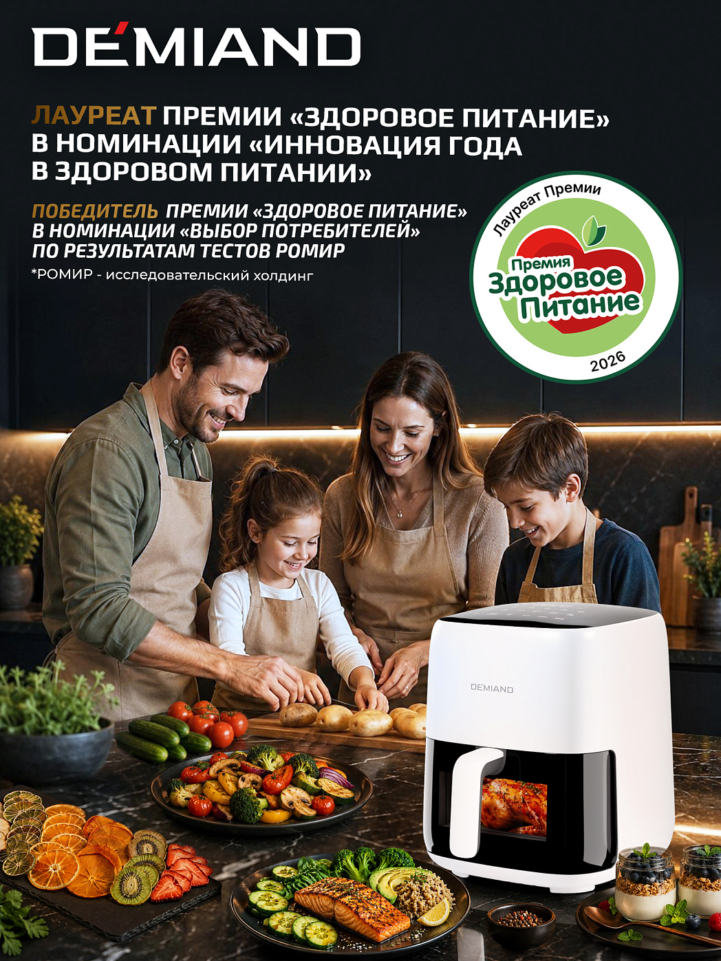 картинка Аэрогриль DEMIAND TARVIN DK-5200/Белый с Wi-Fi управлением