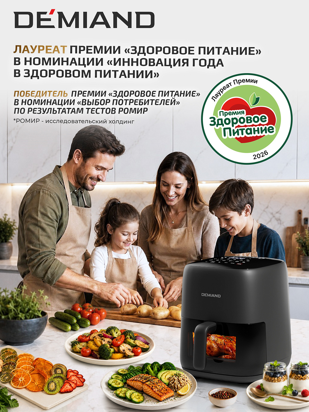 картинка Аэрогриль DEMIAND TARVIN DK-5200/Черный с Wi-Fi управлением