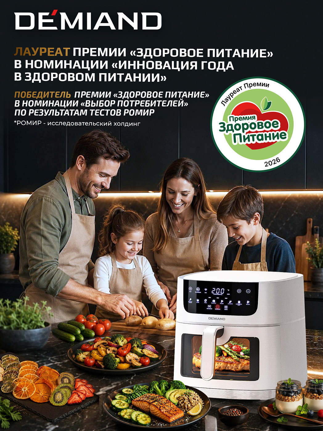 картинка Аэрогриль DEMIAND KRISPER DK-5300/Белый с Wi-Fi управлением