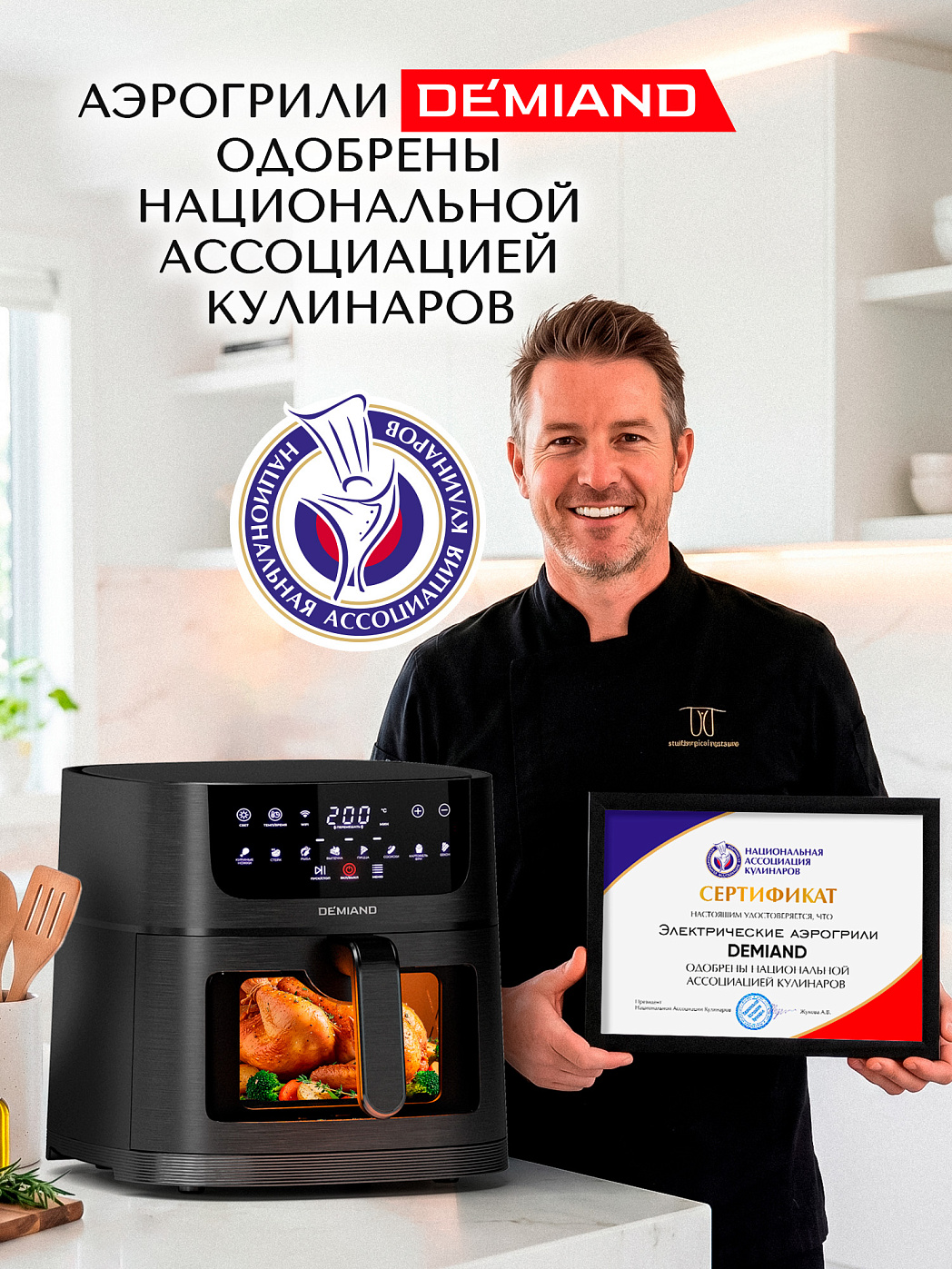 картинка Аэрогриль DEMIAND KRISPER DK-5300/Черный с Wi-Fi управлением