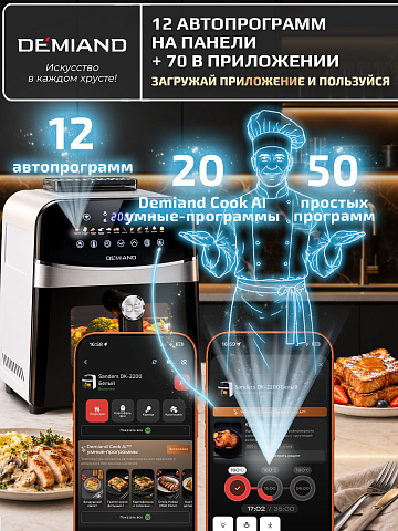 Аэрогриль DEMIAND SANDERS DK-2200/Белый-Wifi