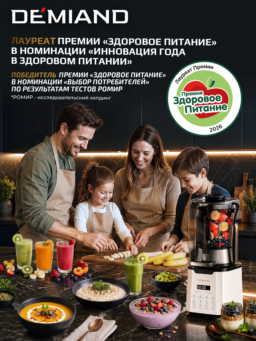 картинка Блендер-суповарка DeMixi BL-1200/Белый 7 в 1, с нагревом до 100°С