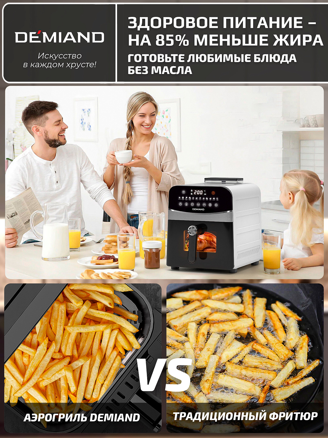 картинка Аэрогриль DEMIAND SANDERS MAX DK-2400/Белый-Wifi