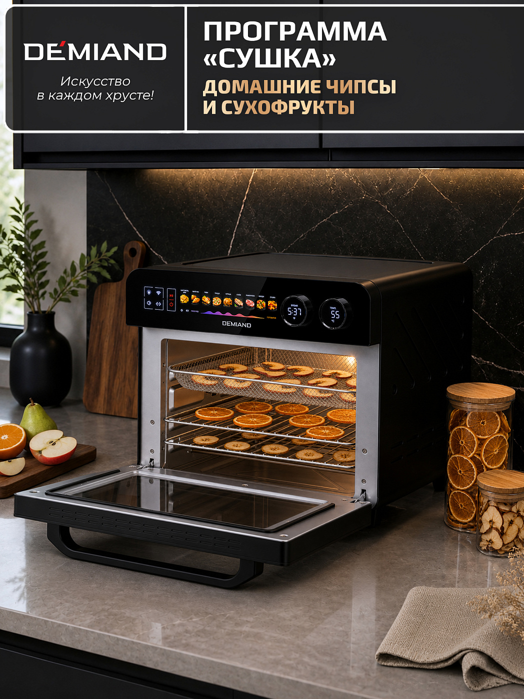 картинка Аэрогриль DEMIAND ALUXIO DO-E1000/Черный с Wi-Fi управлением