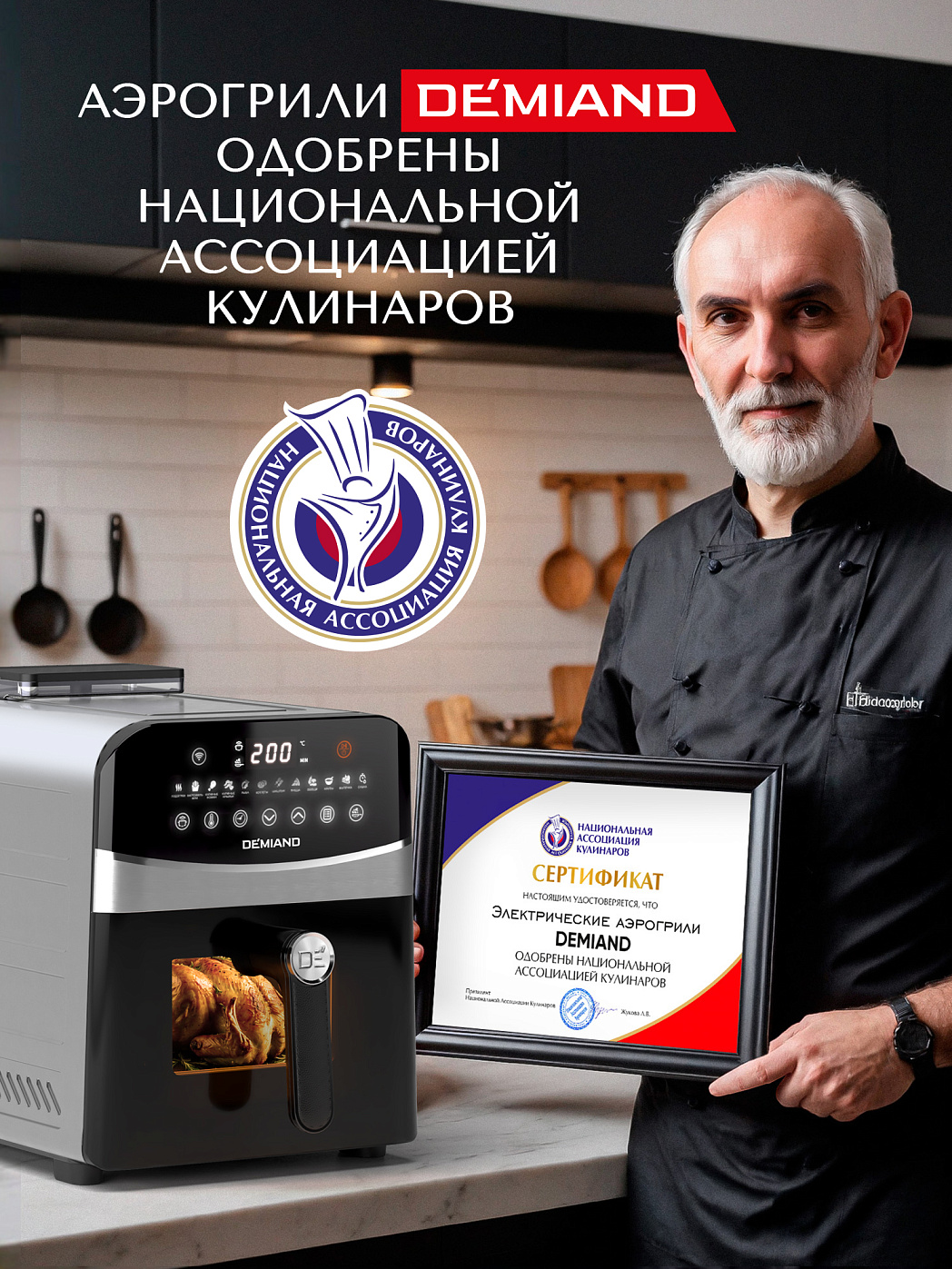 картинка Аэрогриль DEMIAND SANDERS MAX DK-2400/Металл-Wifi