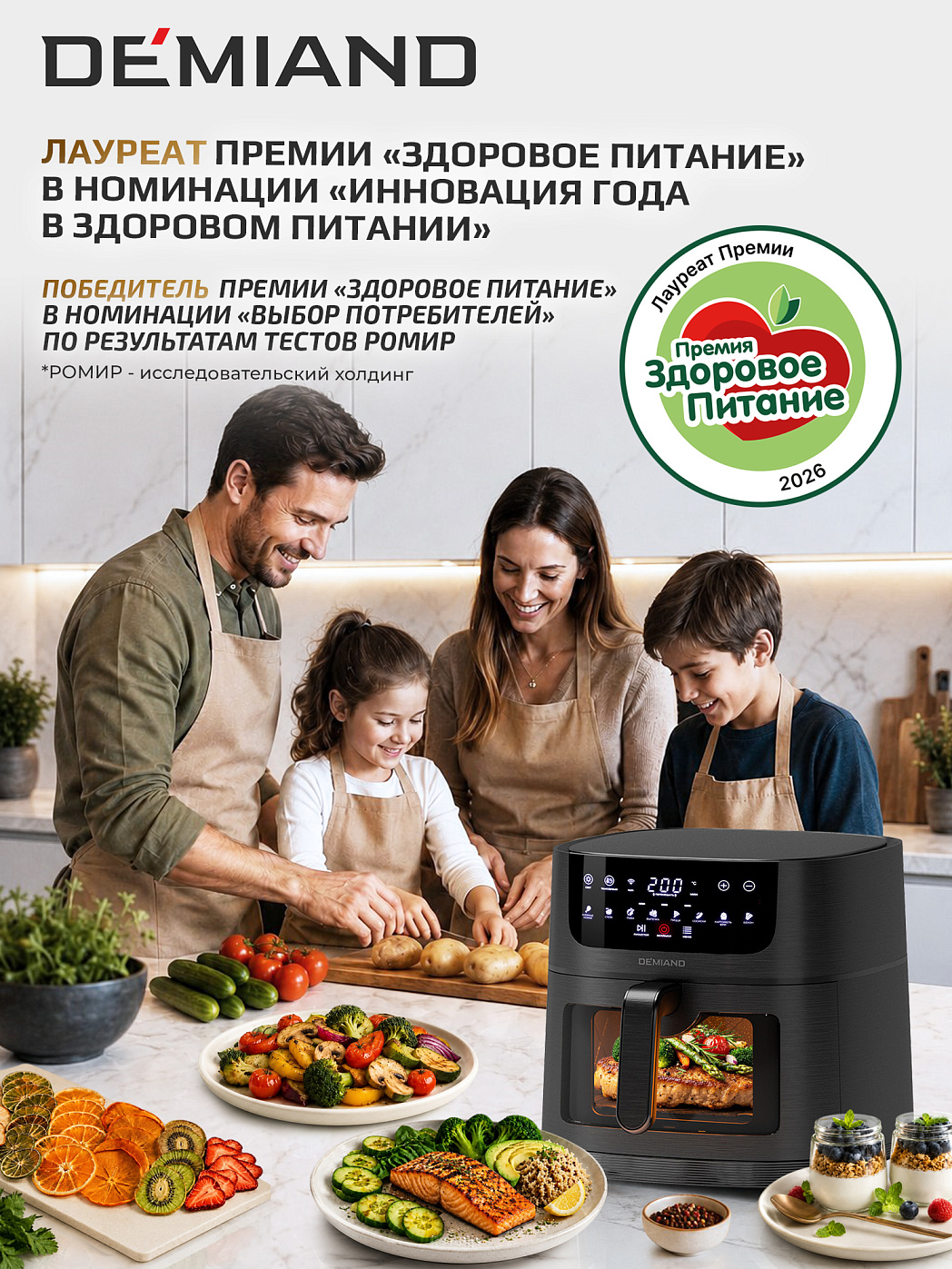 картинка Аэрогриль DEMIAND LEOCRISP DK-2500/Черный-Wifi