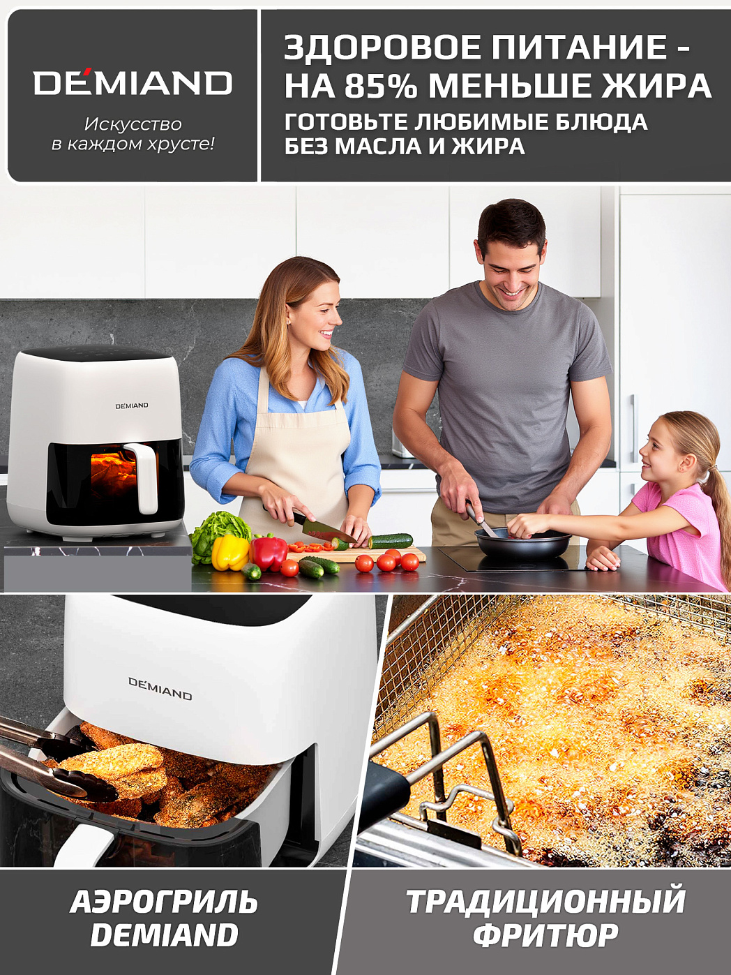 картинка Аэрогриль DEMIAND TARVIN DK-5200/Белый с Wi-Fi управлением