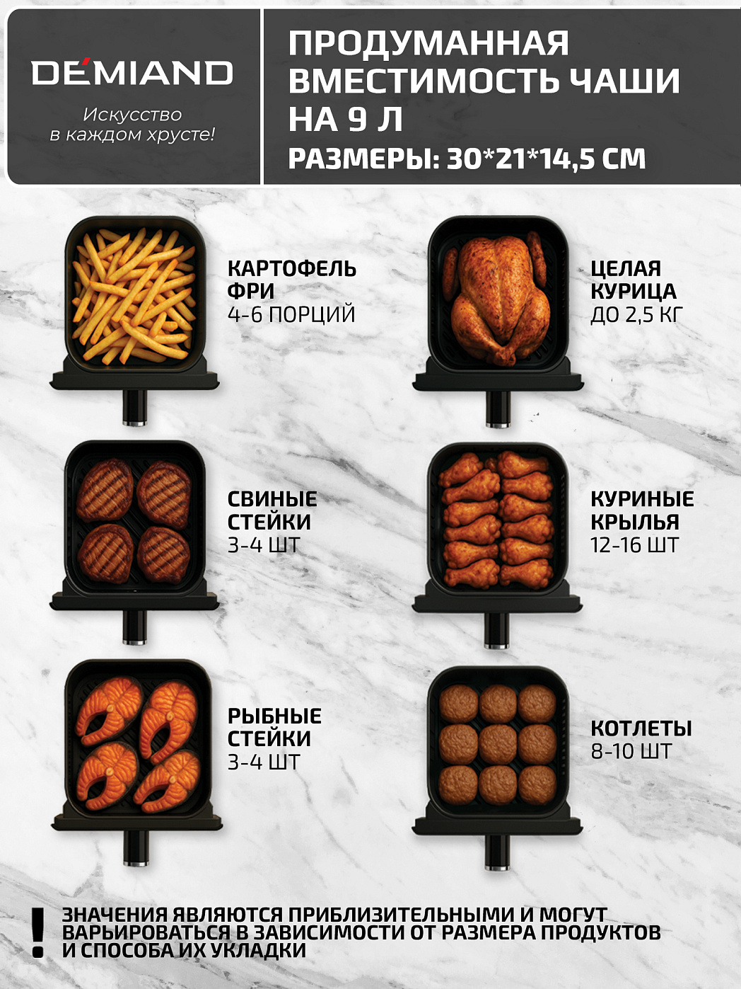 картинка Аэрогриль DEMIAND SANDERS MAX DK-2400/Черный-Wifi