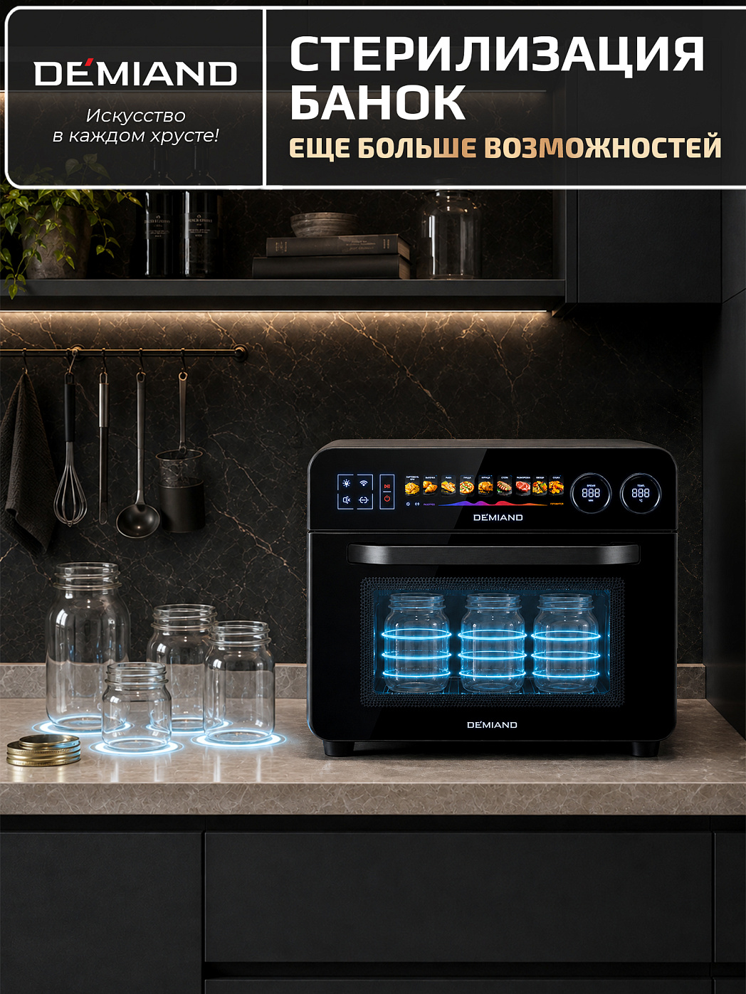картинка Аэрогриль DEMIAND ALUXIO DO-E1000/Черный с Wi-Fi управлением