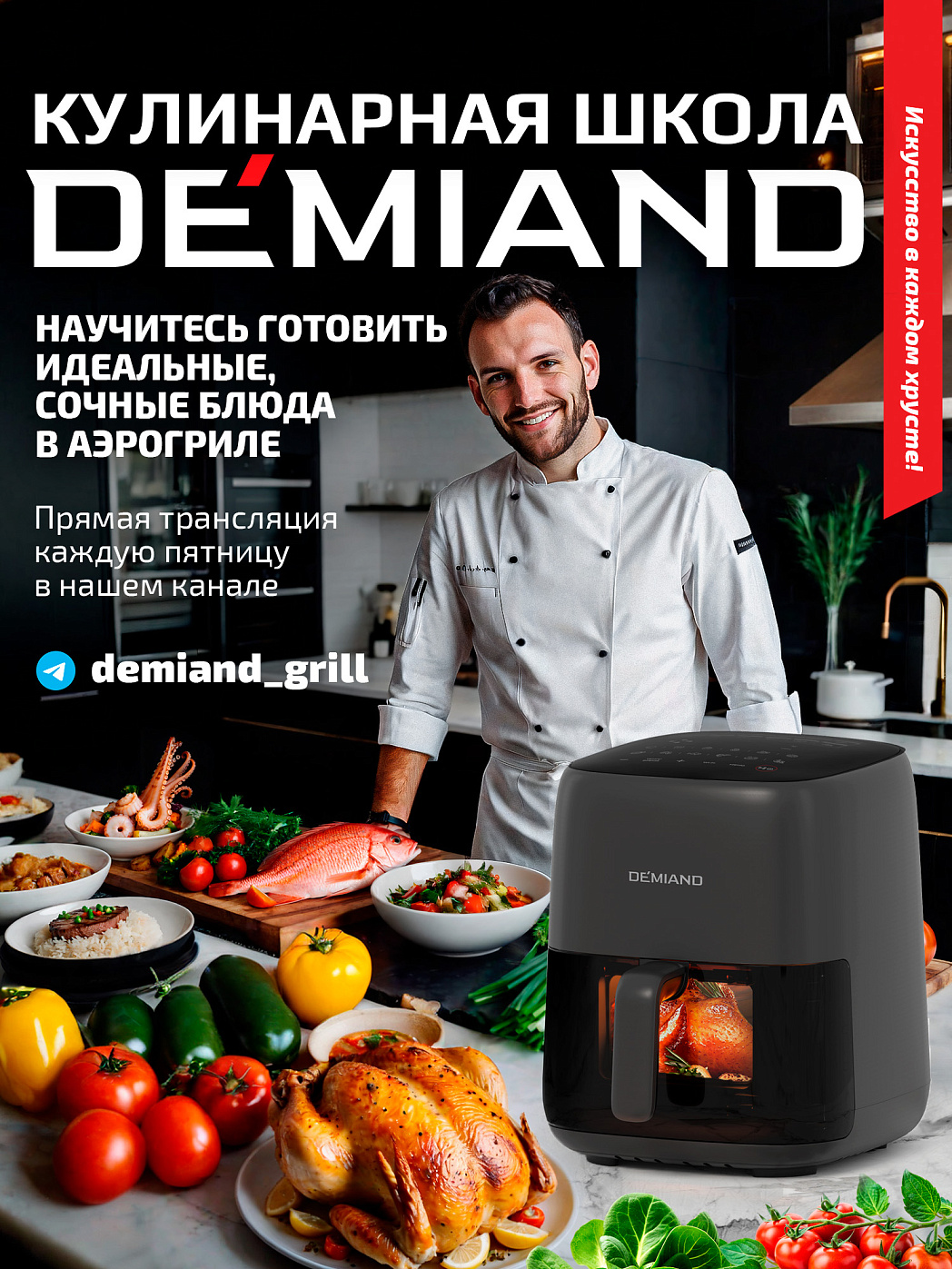 картинка Аэрогриль DEMIAND TARVIN DK-5200/Черный с Wi-Fi управлением