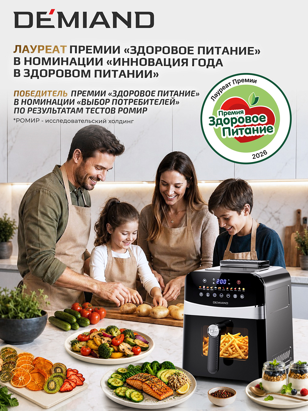 картинка Аэрогриль DEMIAND SANDERS DK-2200/Металл-Wifi