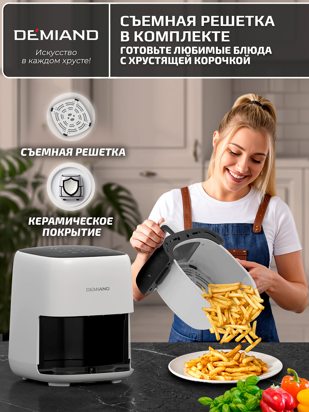 картинка Аэрогриль DEMIAND TARVIN DK-5200/Белый с Wi-Fi управлением