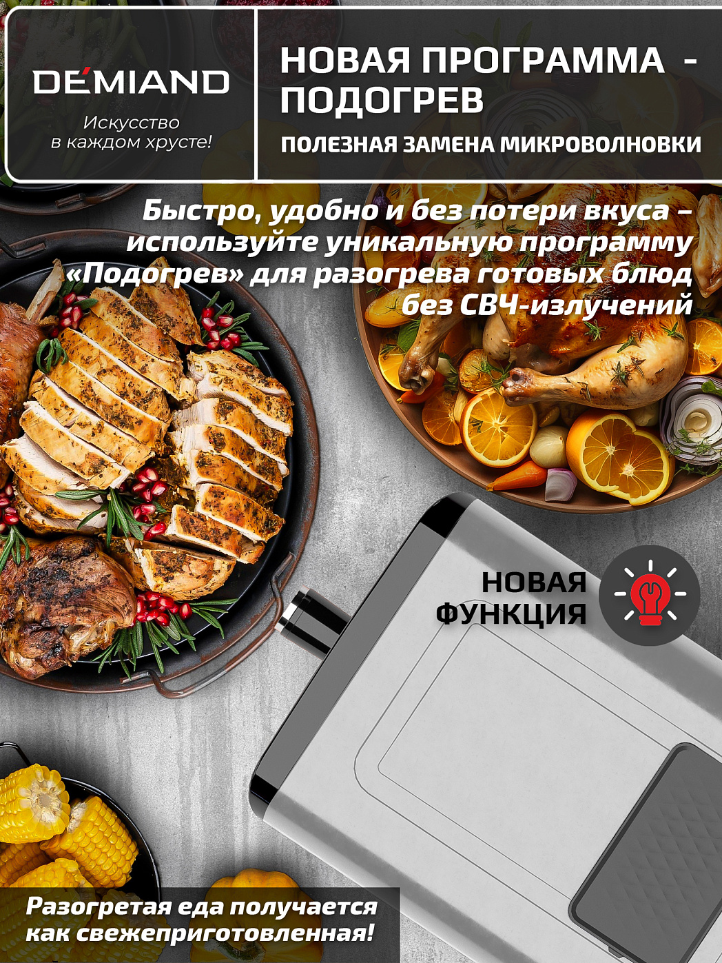 картинка Аэрогриль DEMIAND SANDERS MAX DK-2400/Металл-Wifi