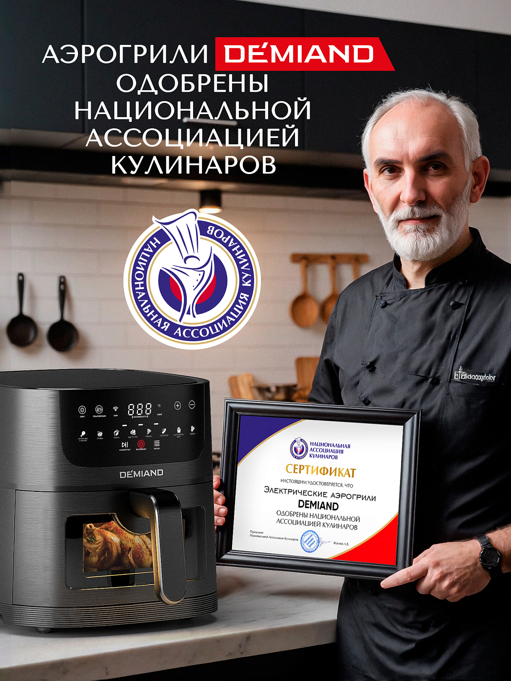 картинка Аэрогриль DEMIAND LEOCRISP DK-2500/Черный-Wifi