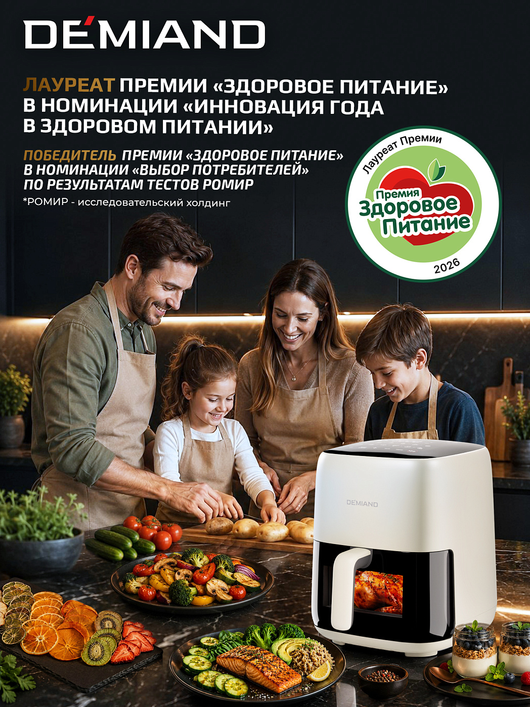 картинка Аэрогриль DEMIAND TARVIN DK-5200/Бежевый с Wi-Fi управлением