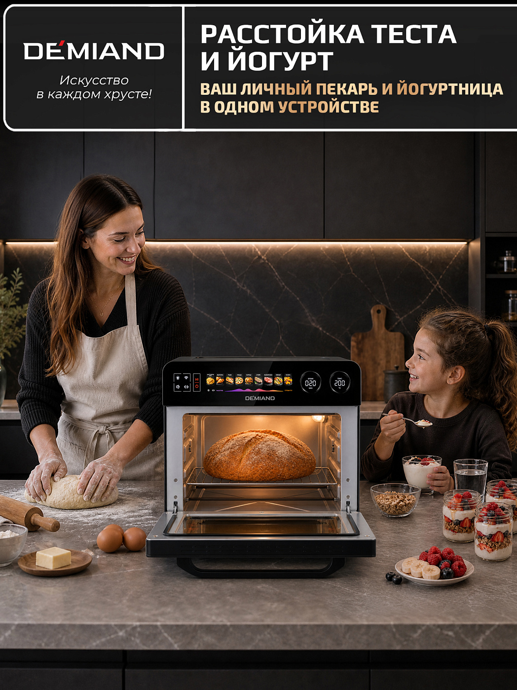 картинка Аэрогриль DEMIAND ALUXIO DO-E1000/Черный с Wi-Fi управлением