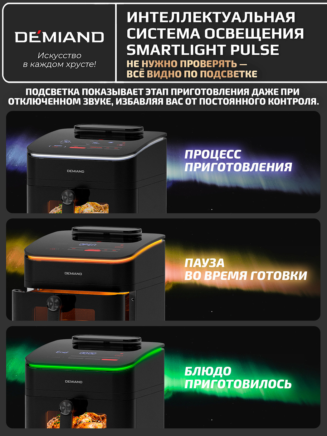 картинка Аэрогриль DEMIAND HARRINGTON DK-5100/Черный с Wi-Fi управлением