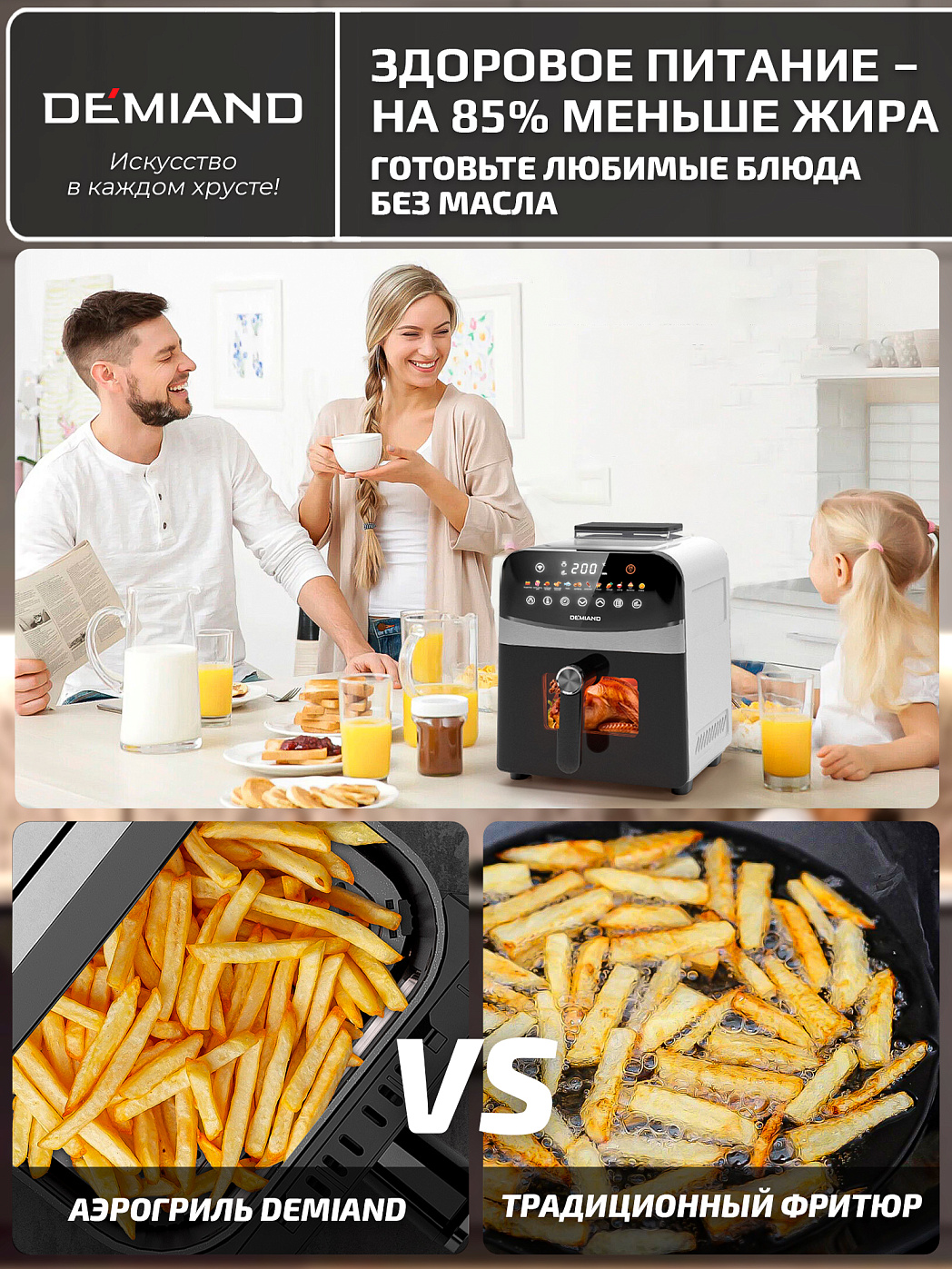 картинка Аэрогриль DEMIAND SANDERS DK-2200/Белый-Wifi