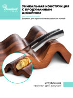 Дизайнерская сырная доска из акации Lucy DEMIAND kitchen для нарезки и подачи закусок, 2 сырных ножа, книга с рецептами, 43х33х7cm, СH-510 "Скидка за потёртости на доске" — изображение 7