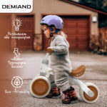 Беговел для детей от 1 до 3 лет DEMIAND, облегченный 2.3 кг, регулировка сиденья, бесшумные колеса, алюминиевая рама, быстрая сборка, идеальный подарок ребенку, 4 цвета, BB-1/WHITE — изображение 6