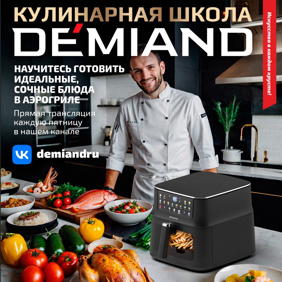 Аэрогриль DEMIAND Luneo с Wi-Fi и управлением через приложение;  с функциями фритюрницы, духовки и микроволновки без СВЧ-излучения — изображение 11
